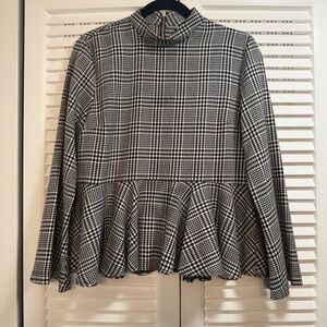 Topshop Black and White Checkered Blouse